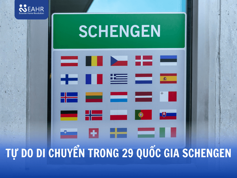 Tự do di chuyển trong 29 quốc gia Schengen